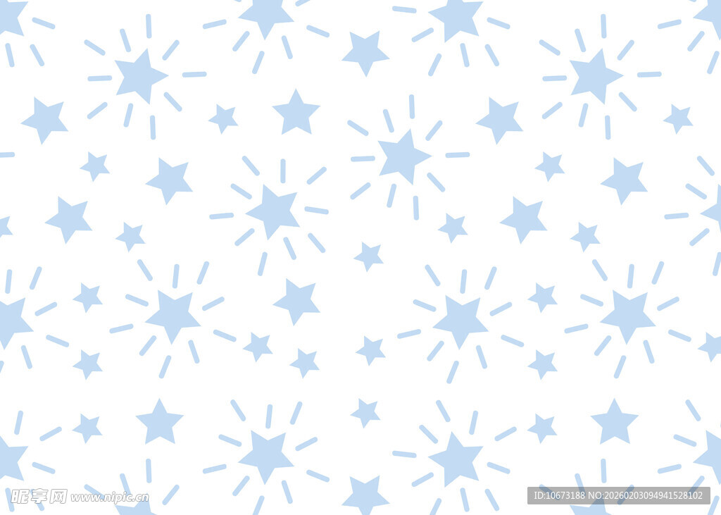 浅蓝色星星雪花图案背景