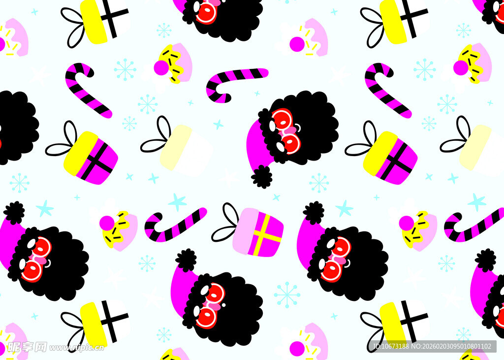 卡通风格多彩图案背景