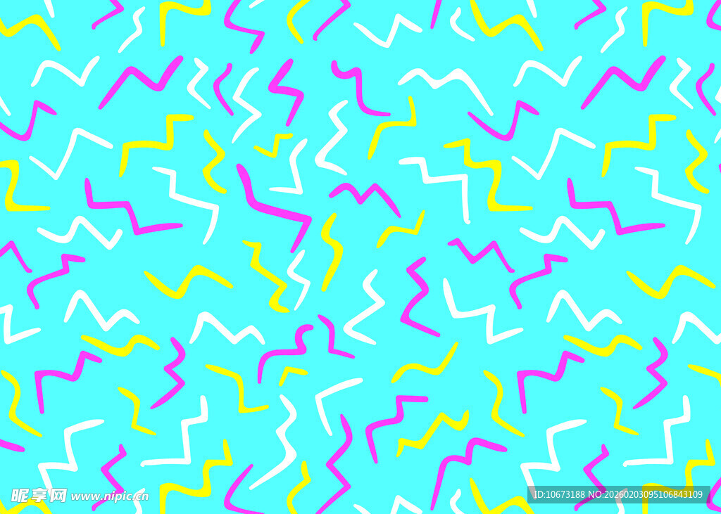 多彩波浪线条几何图案