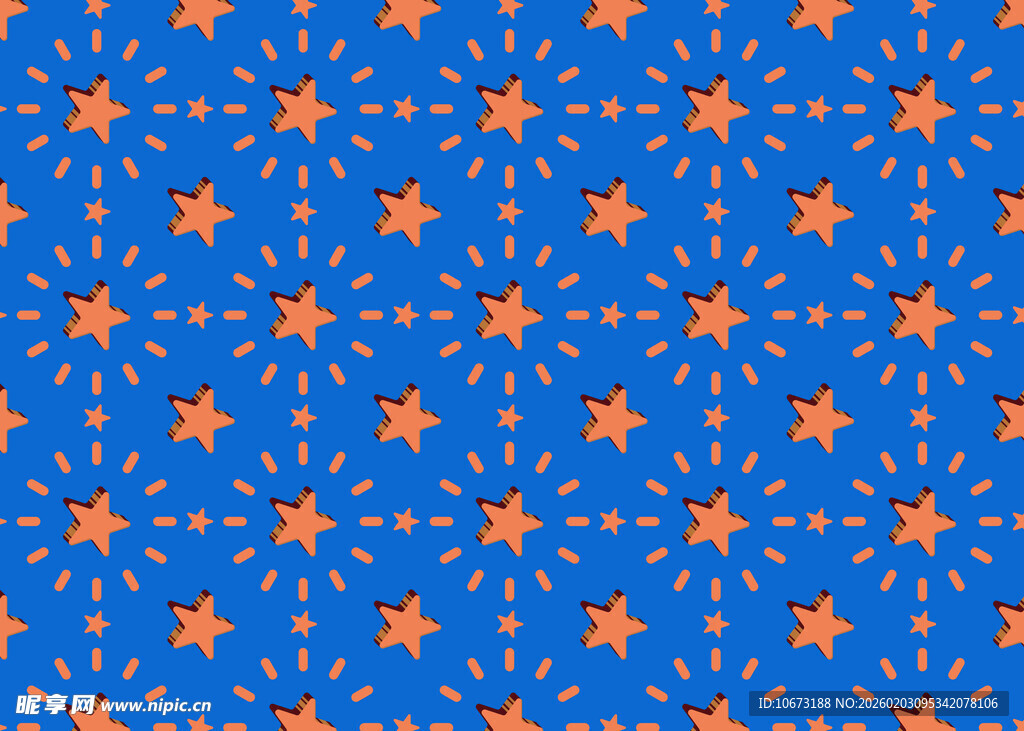 蓝色底多彩图案几何纹理