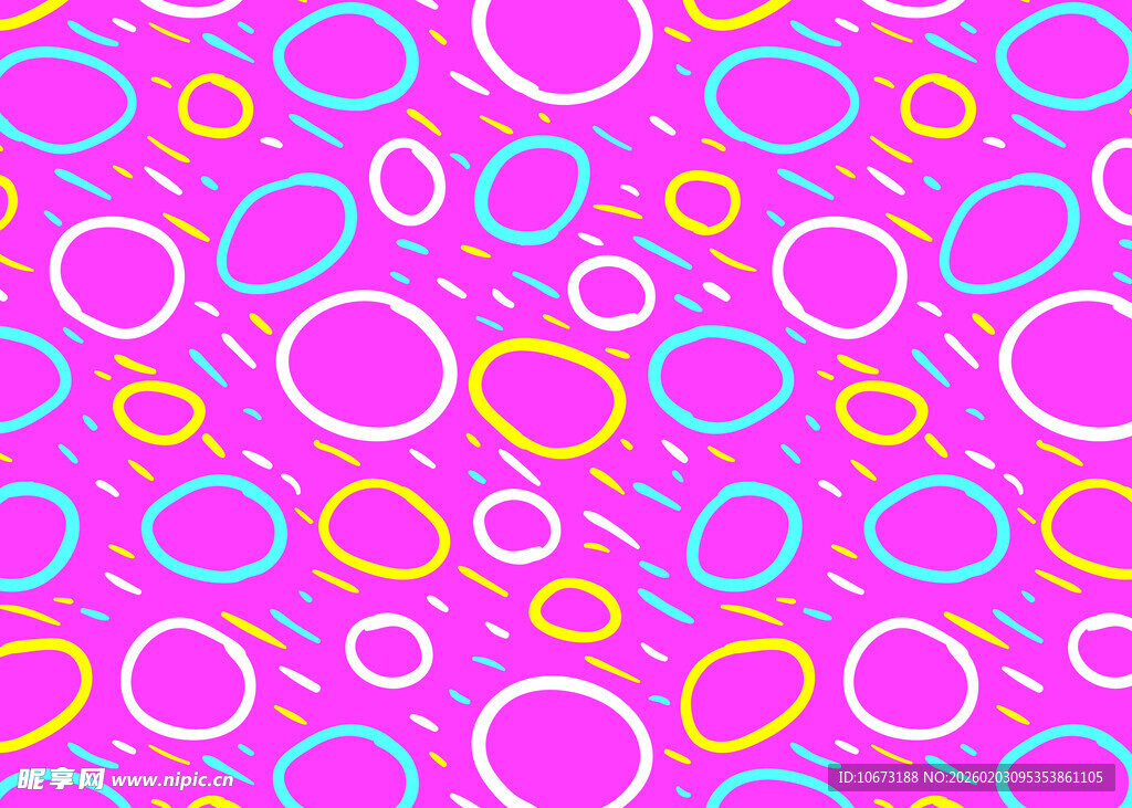 多彩圆圈几何图案背景
