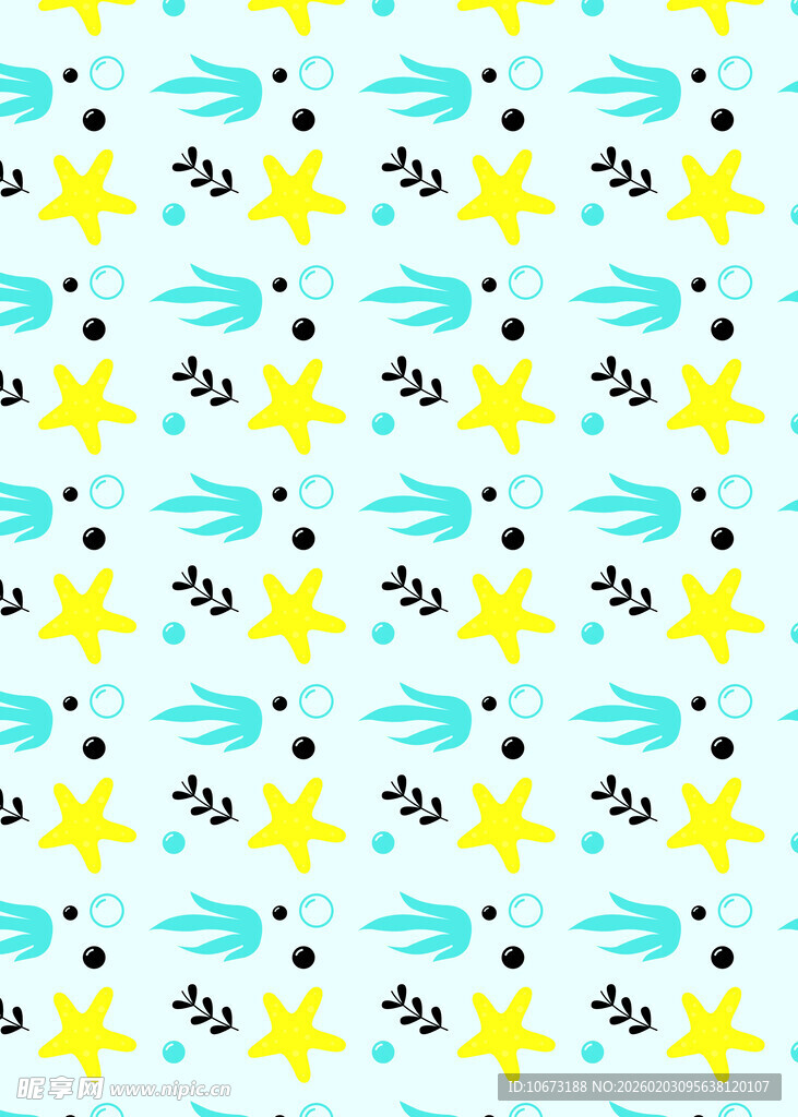 海洋元素几何图案背景