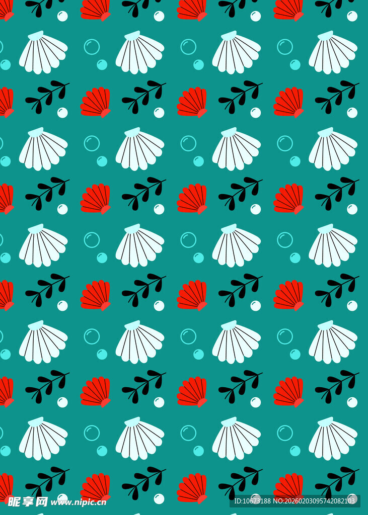 蓝底花卉图案背景