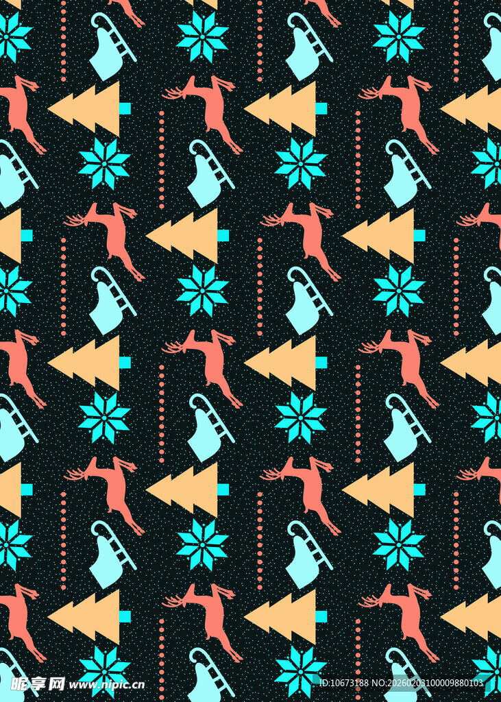 多彩动物花朵图案背景