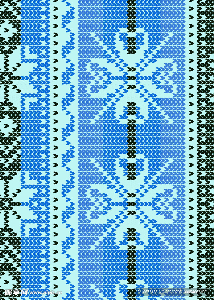 蓝色几何图案针织纹理