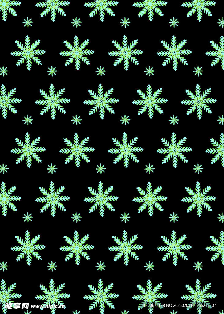 绿色雪花图案背景纹理