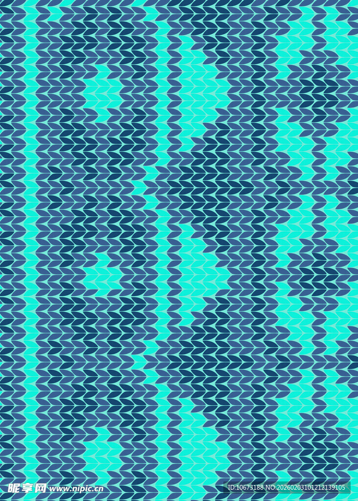 蓝绿几何图案针织纹理