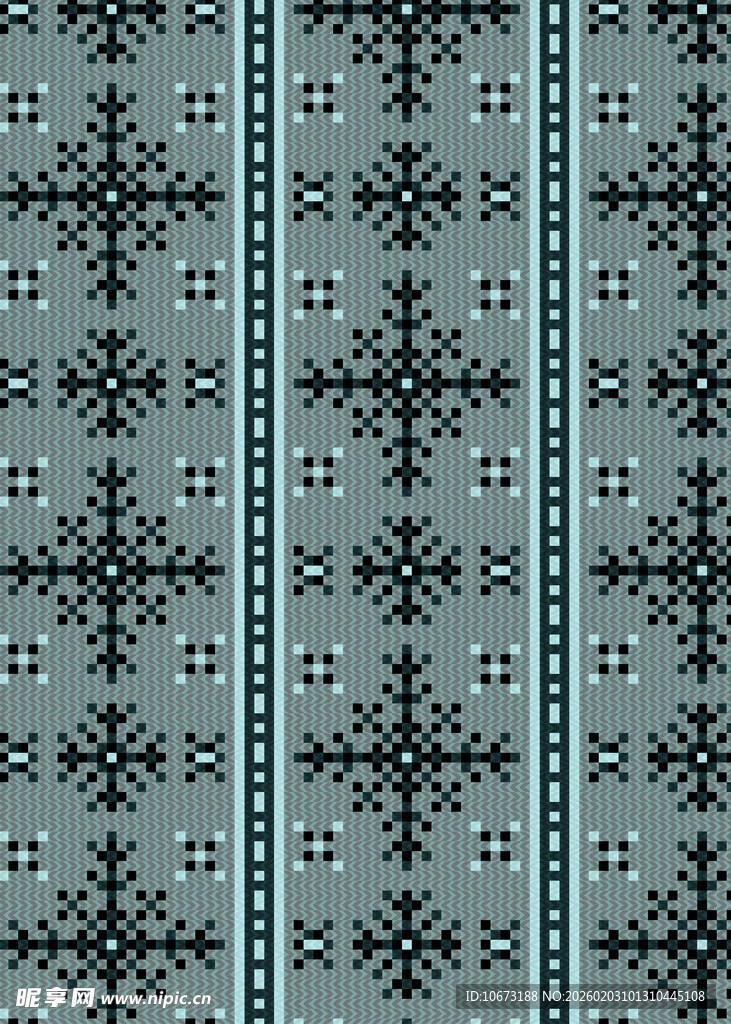 蓝底雪花几何图案纹理
