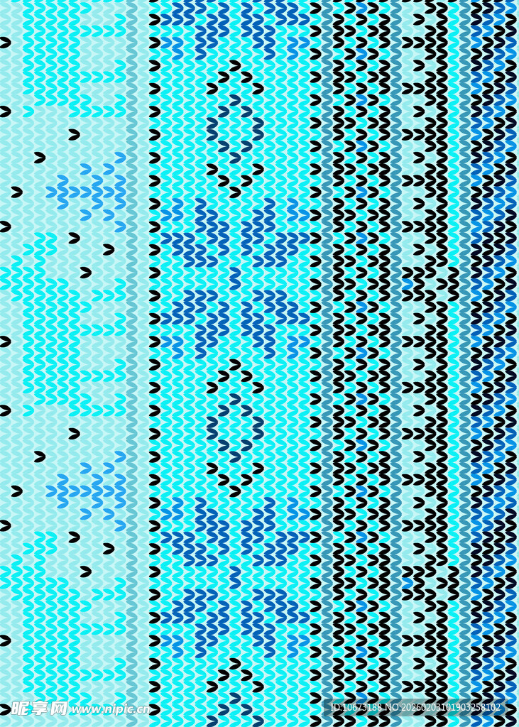 蓝绿色几何图案织物纹理