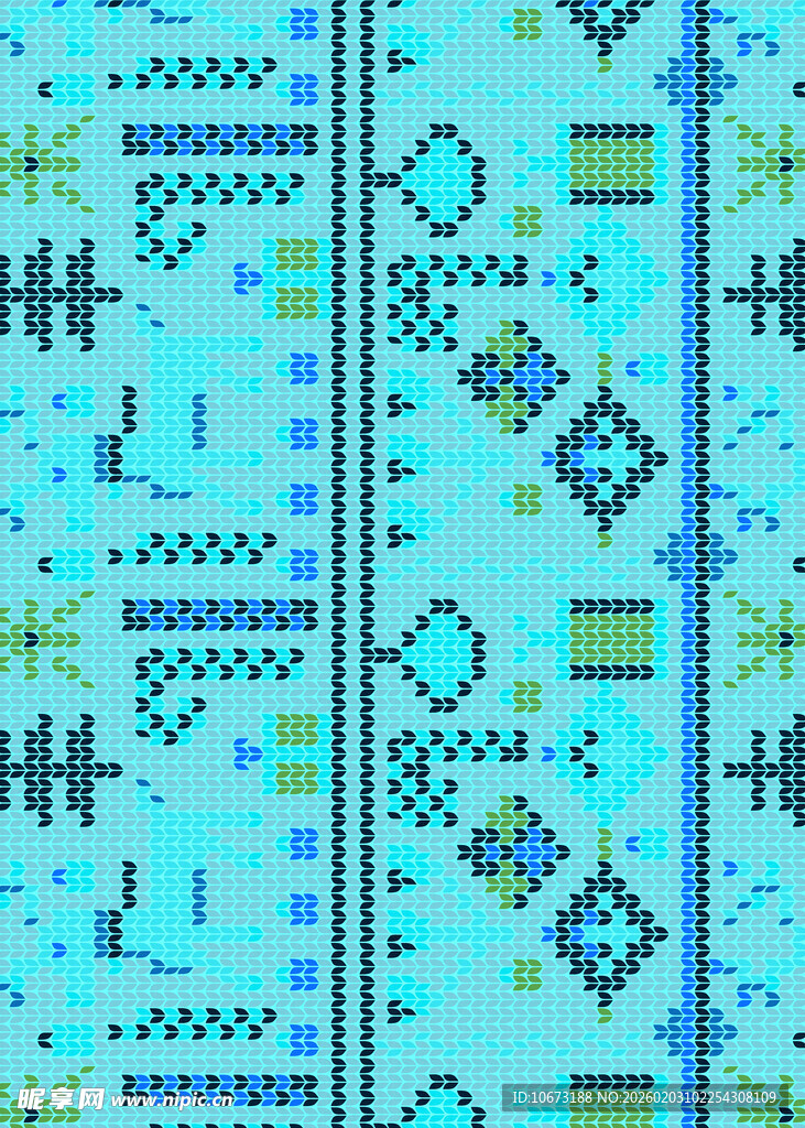 蓝绿色几何图案纹理