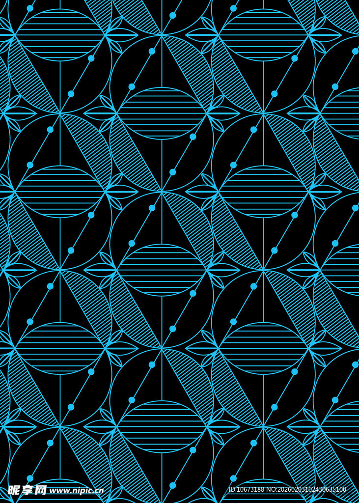 几何线条蓝色抽象图案