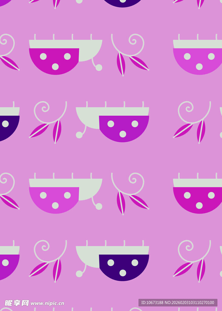 紫色系可爱餐具图案背景