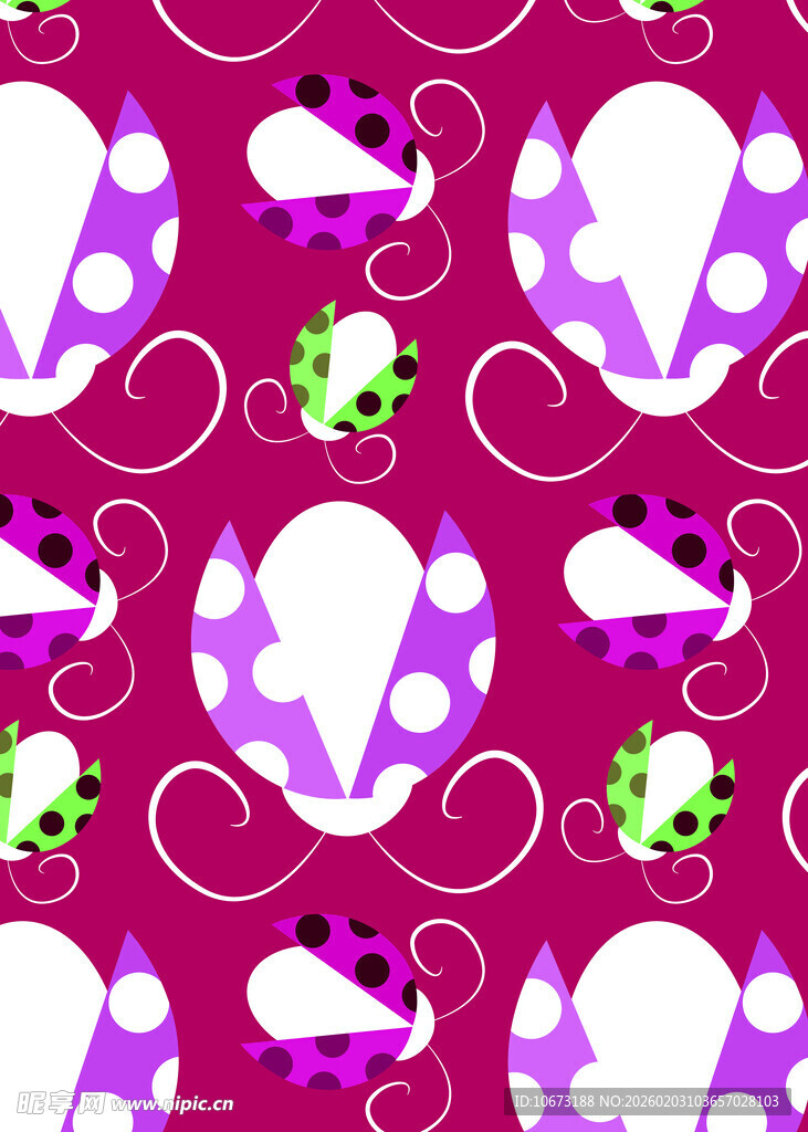 紫色波点蘑菇图案背景