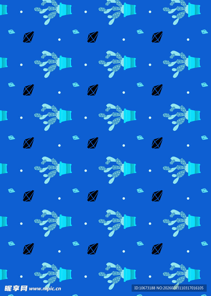 蓝色背景的卡通火箭图案