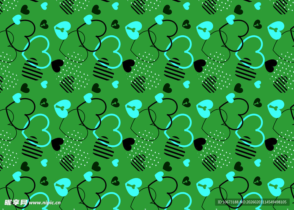 绿色卡通图案无缝背景