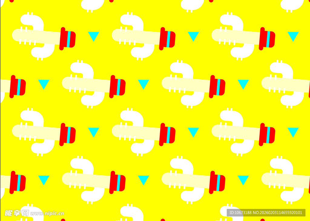 黄色背景卡通飞机图案