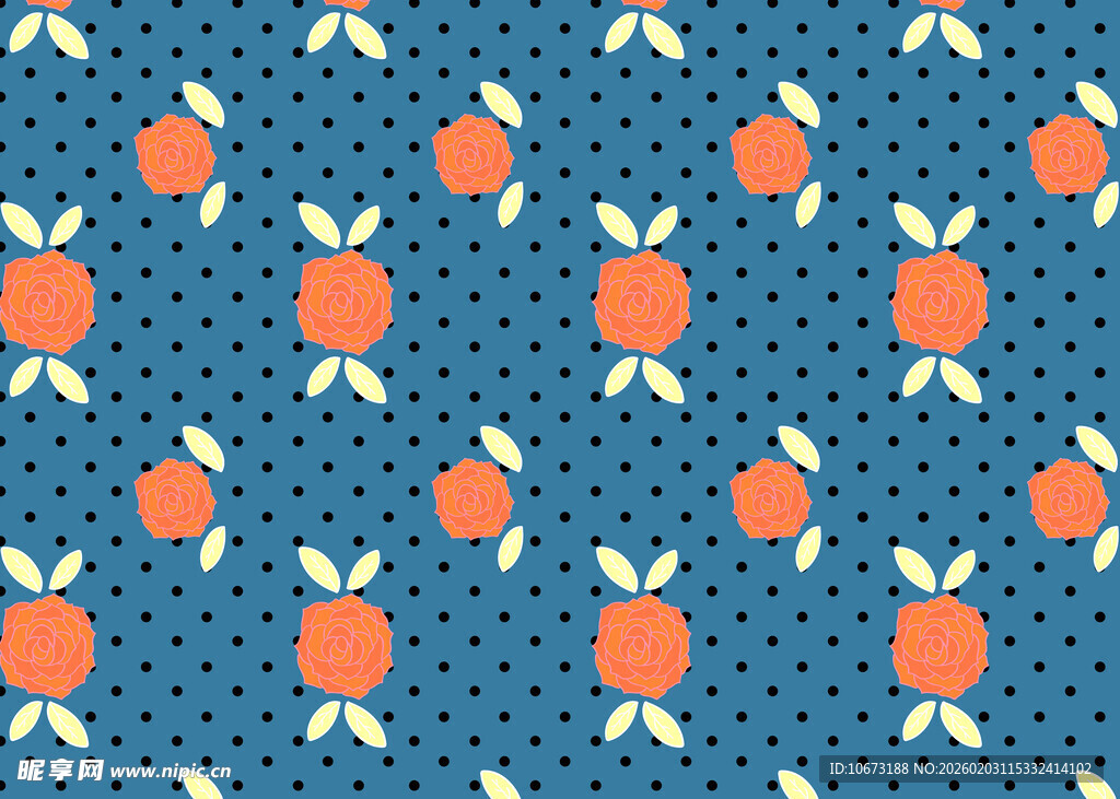 蓝色背景上的苹果图案