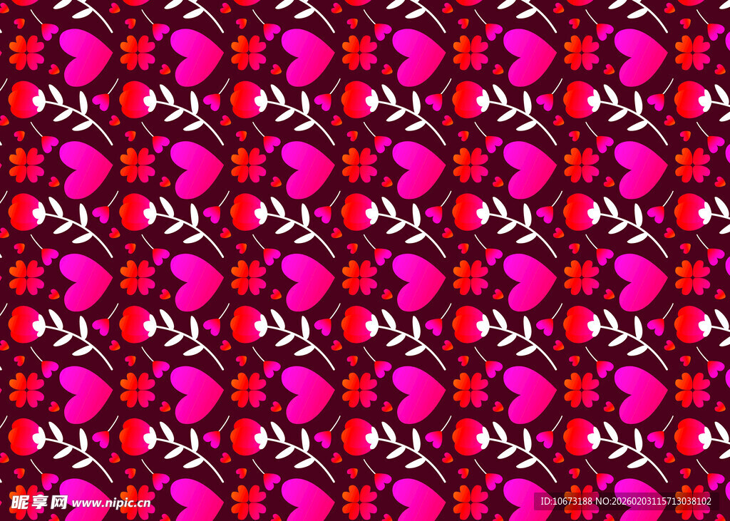 粉色心形几何图案背景