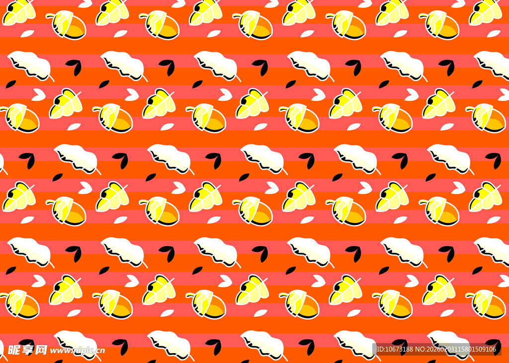 橙色背景卡通鸭子图案