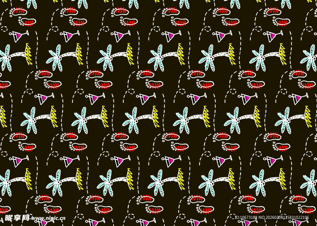 复古风飞机乐器图案背景