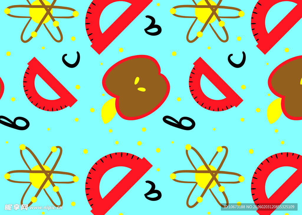 卡通风格水果星星图案