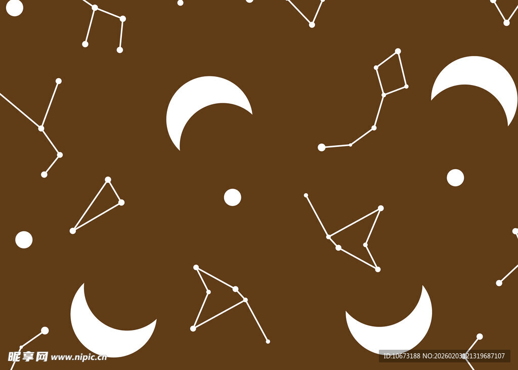 棕色背景星座月亮图案