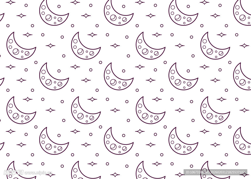 紫色月亮星星图案背景