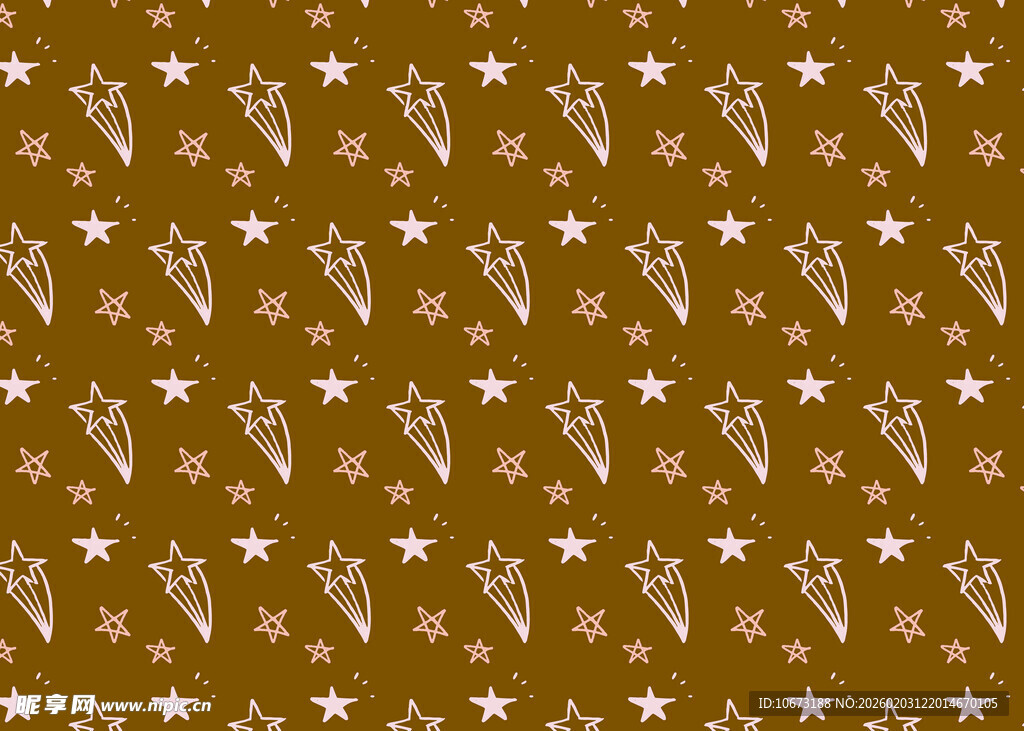棕色底星星火箭图案背景