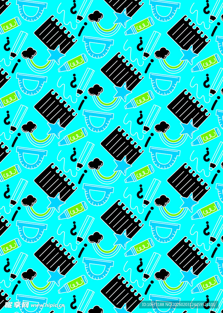 蓝底海洋生物图案设计