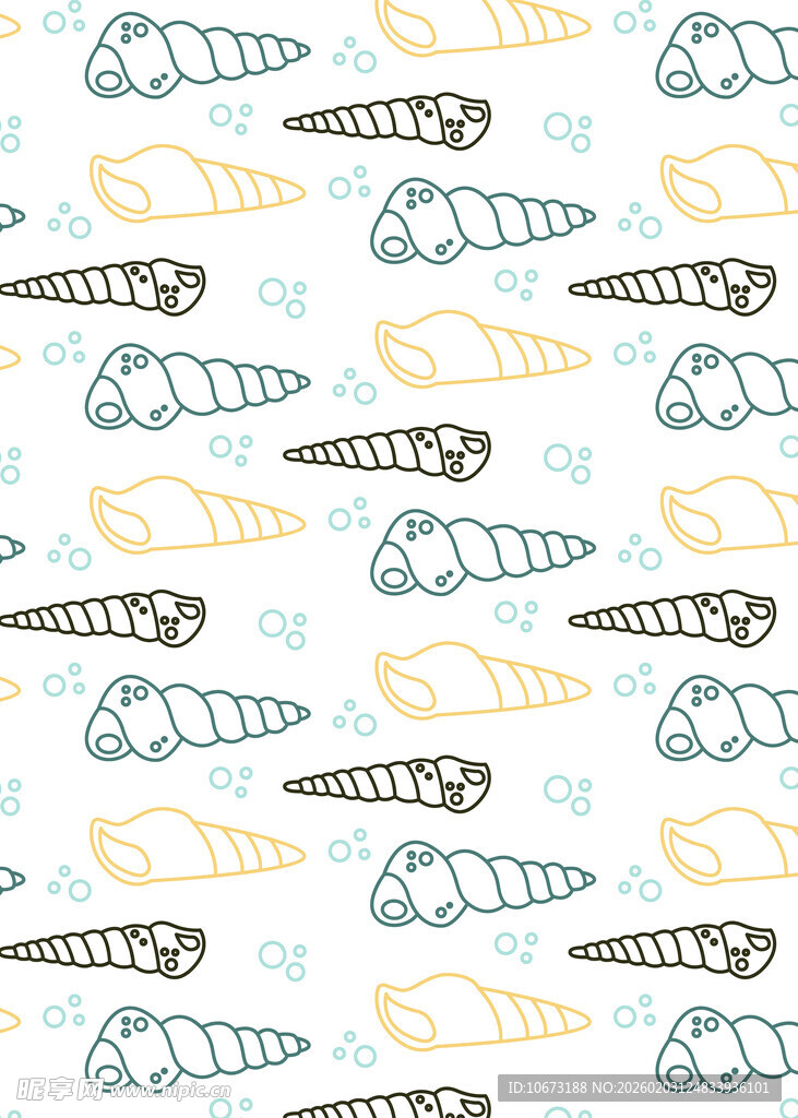 贝壳图案背景纹理设计