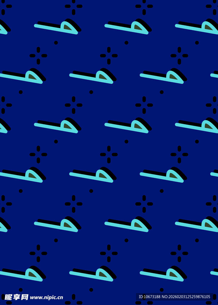 蓝色海洋元素无缝图案