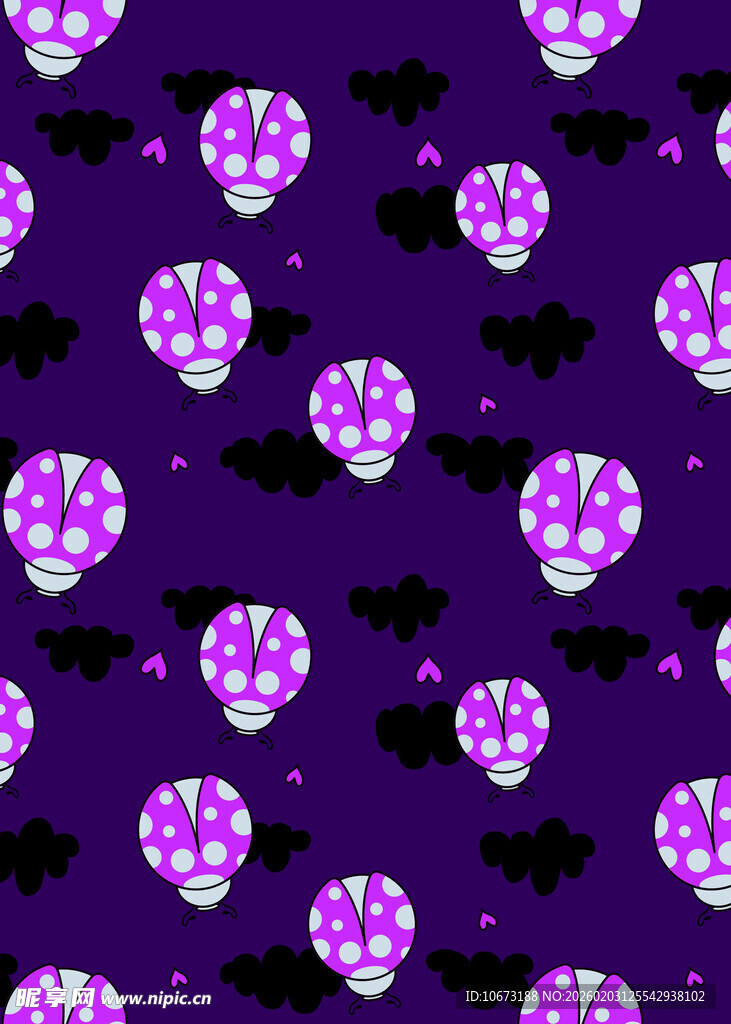 紫色骷髅蝙蝠图案背景