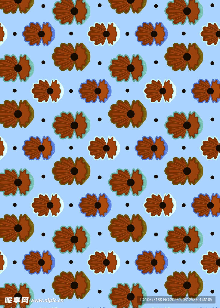 蓝色背景上的橙色图案