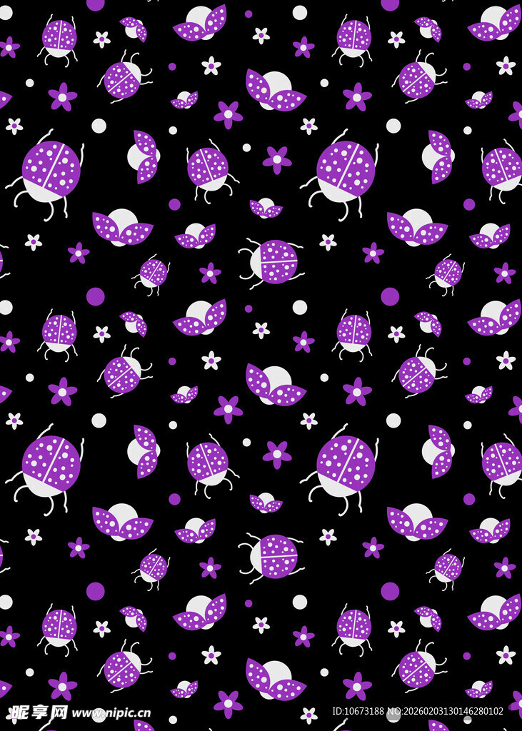 紫色花卉星空背景图案