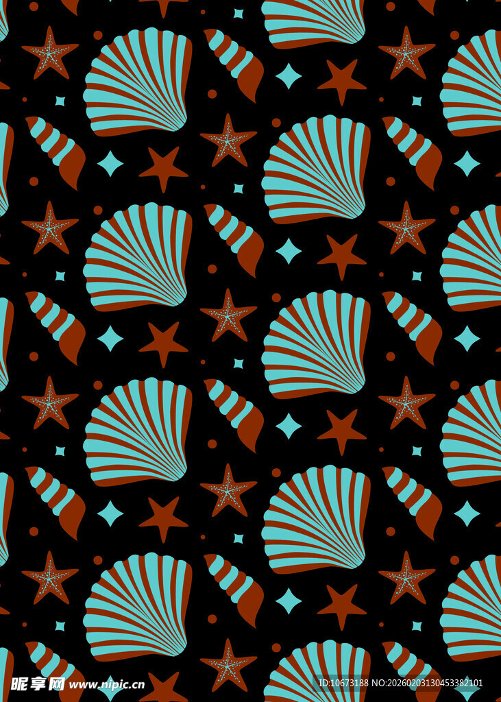 海洋元素几何图案背景