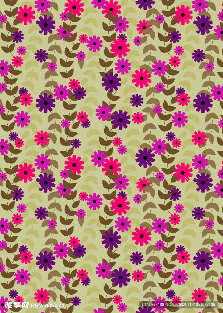 花卉藤蔓图案背景纹理