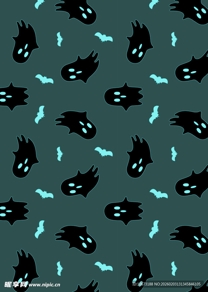 黑色背景幽灵图案纹理