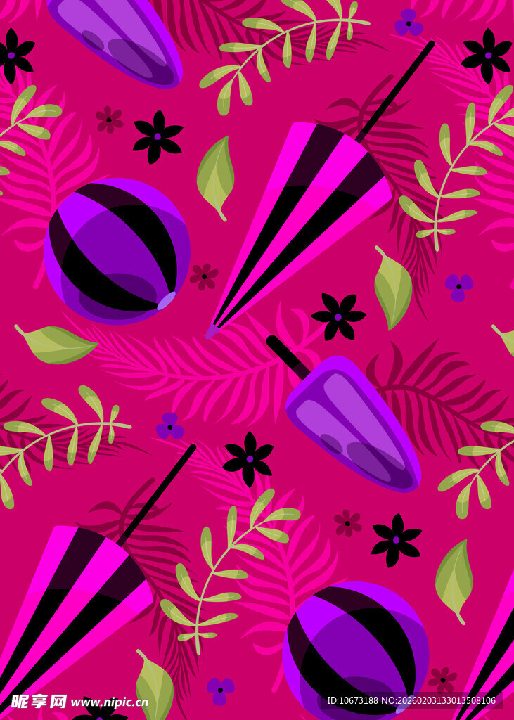 粉色花卉几何图案背景