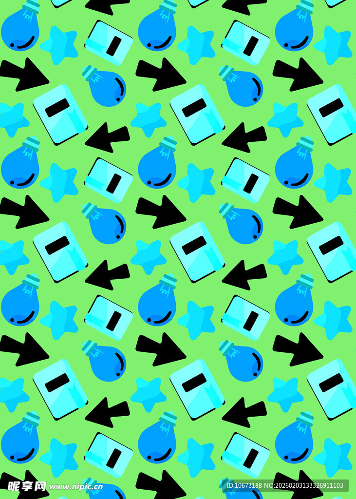 蓝绿图案构成的重复背景