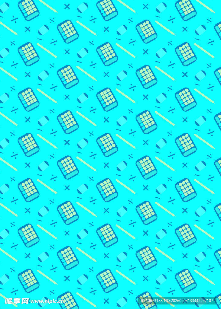 蓝底几何图案无缝背景图