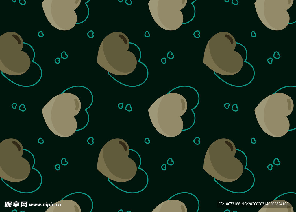 心形图案无缝背景纹理