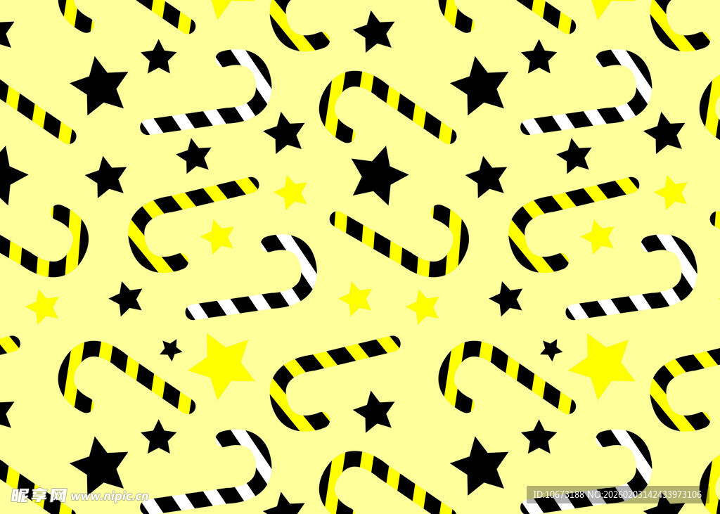 黄色背景星星糖果图案