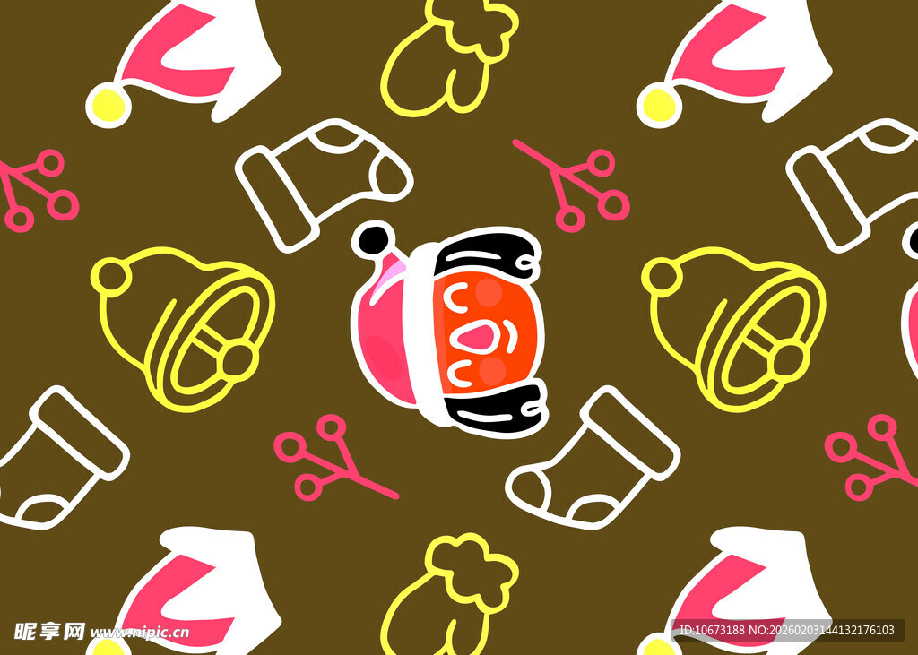 卡通风格拳击主题图案设计