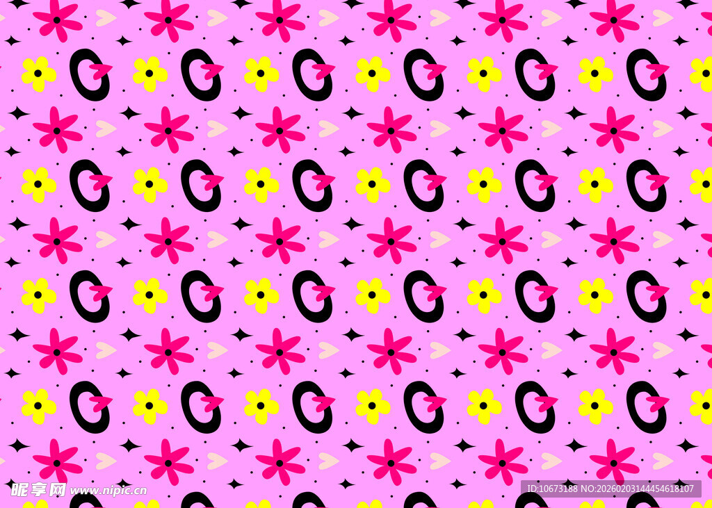 粉色星星圆环图案背景