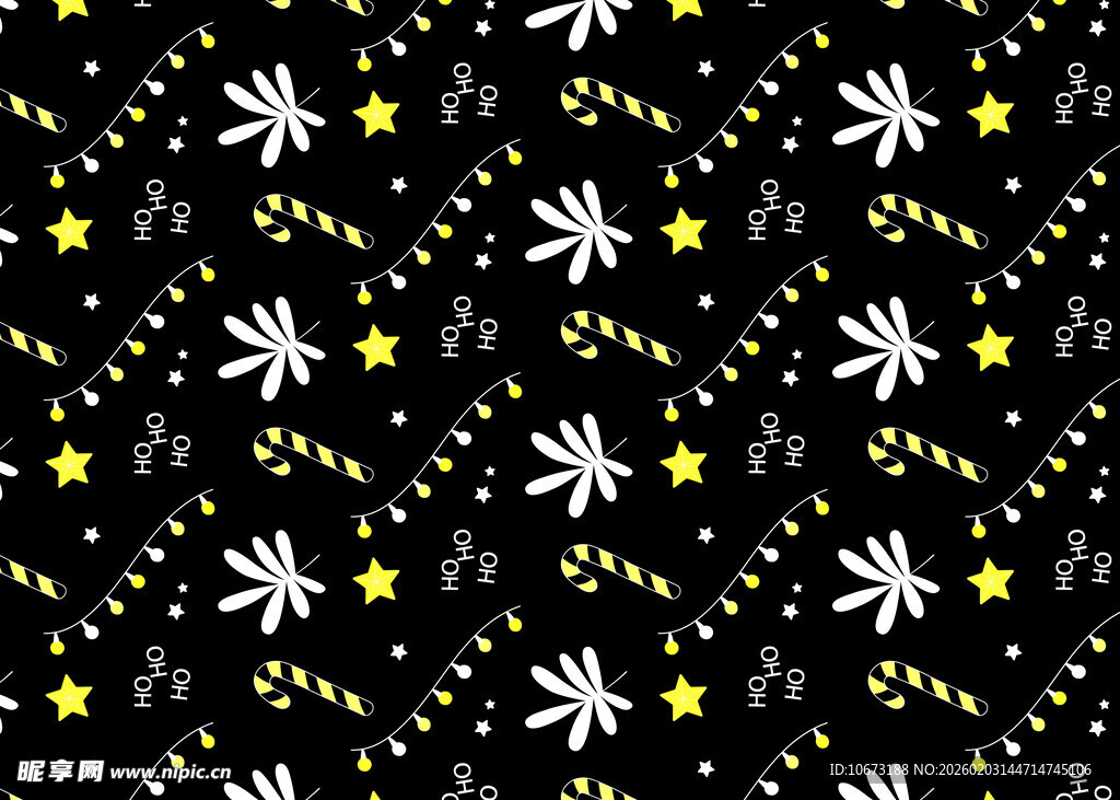 黑色背景的星花图案