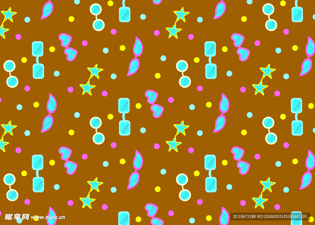 多彩星星雨滴图案背景