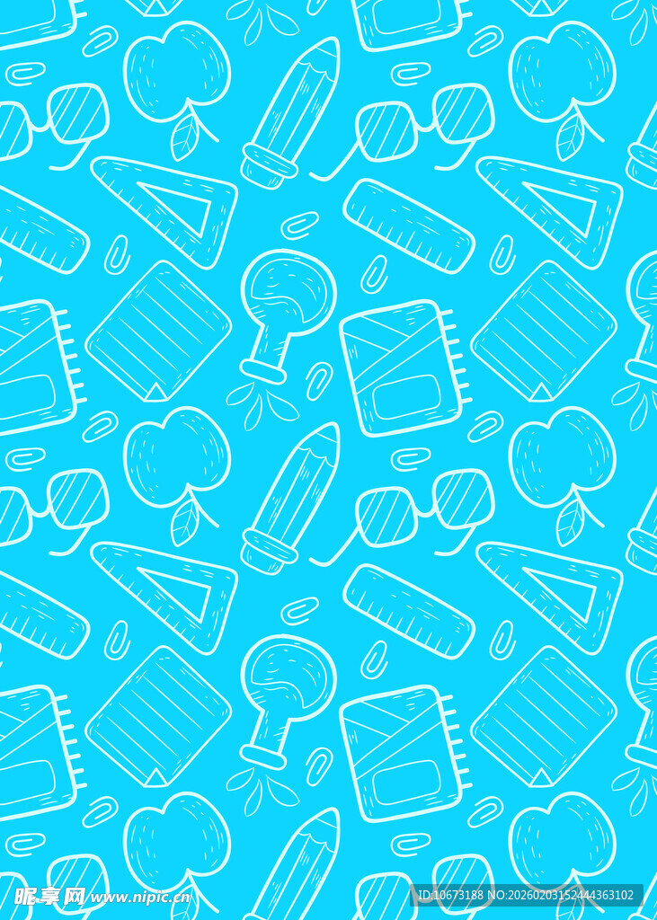 蓝色简约办公元素背景图