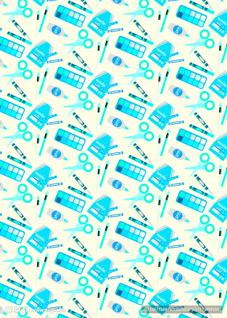 蓝色卡通图案无缝背景