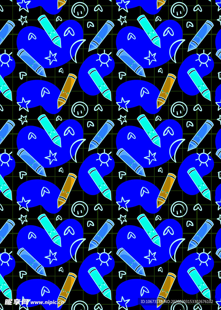 蓝色科幻风工具图案背景