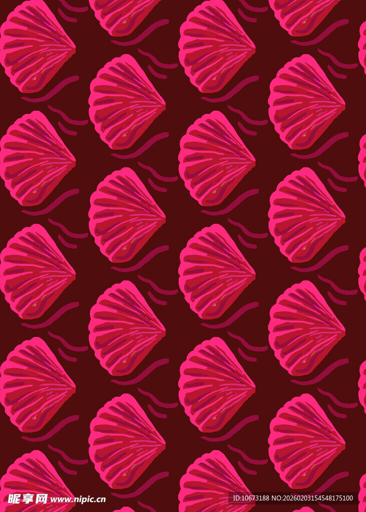 粉色扇贝图案纹理背景